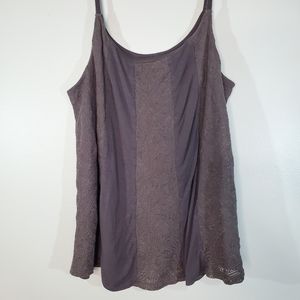 Maurices Gray Lace Tank Top M